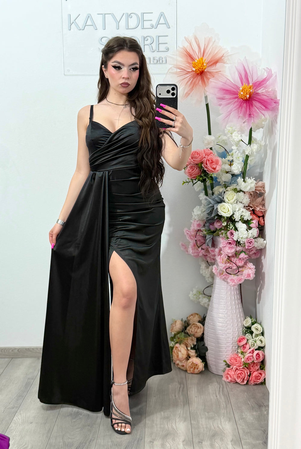 Rochie lunga eleganta neagra Monique