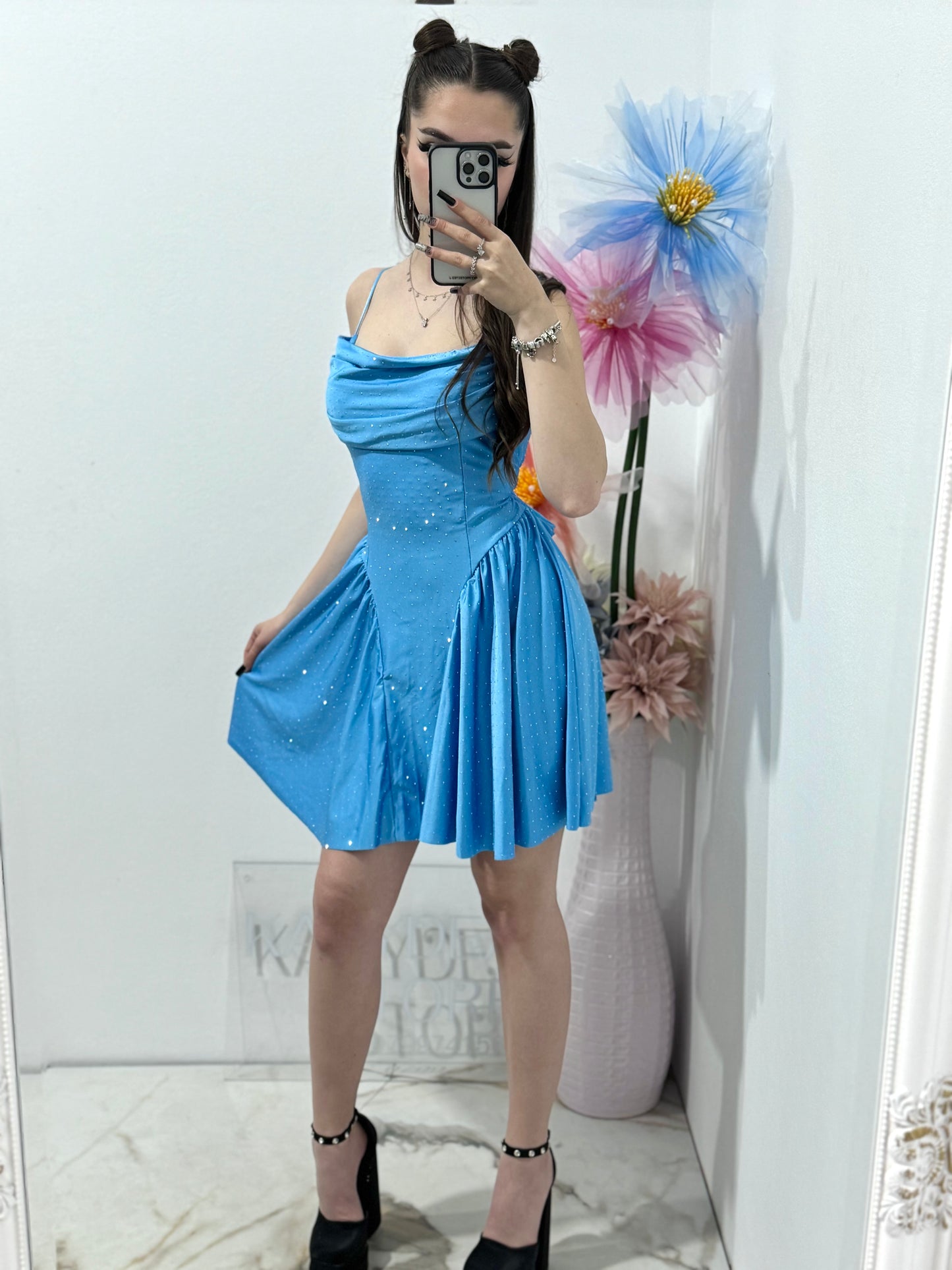 Rochie elegantă cu cristale babyblue Ginny