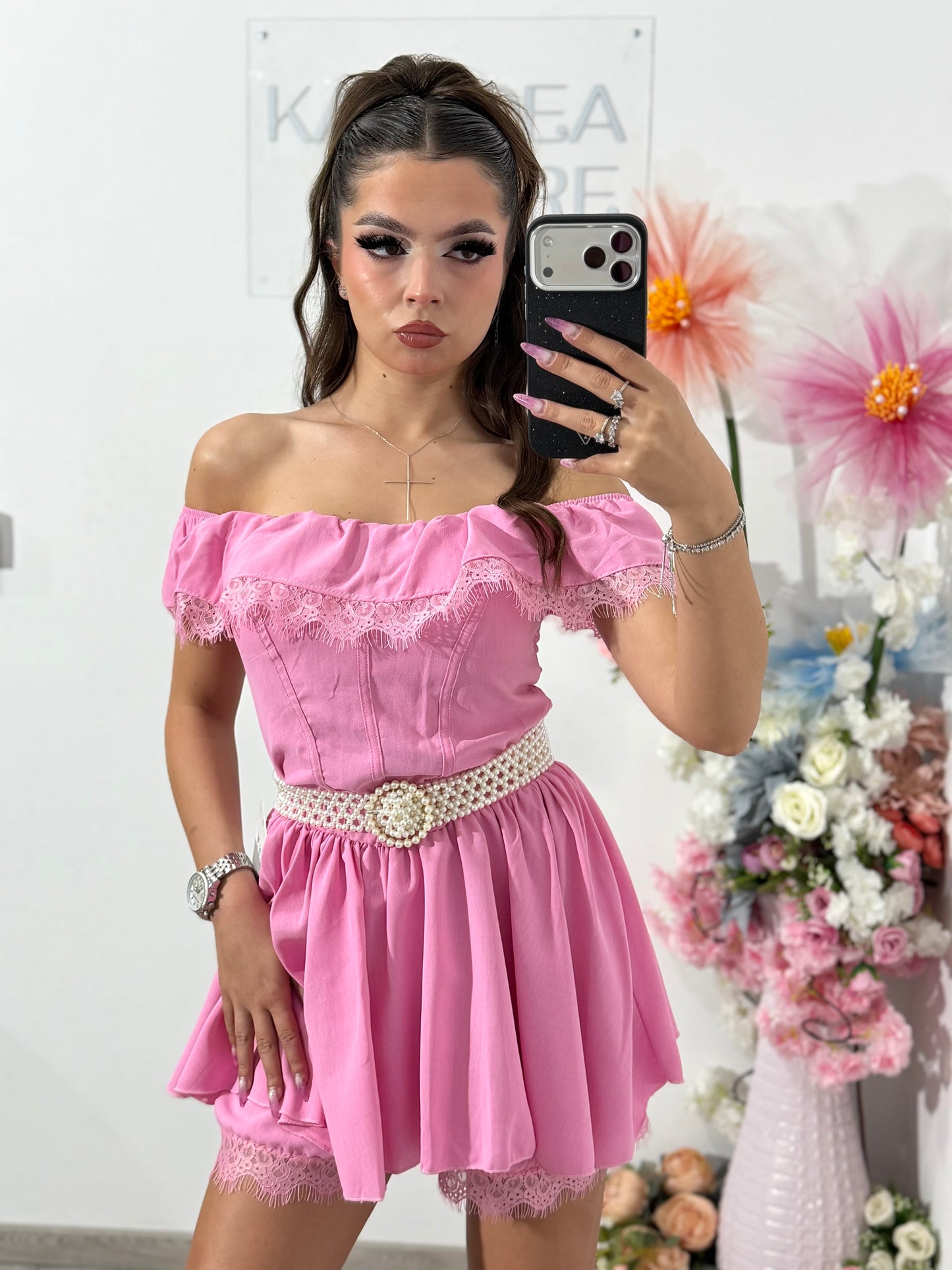 Salopetă roz ANDREEA