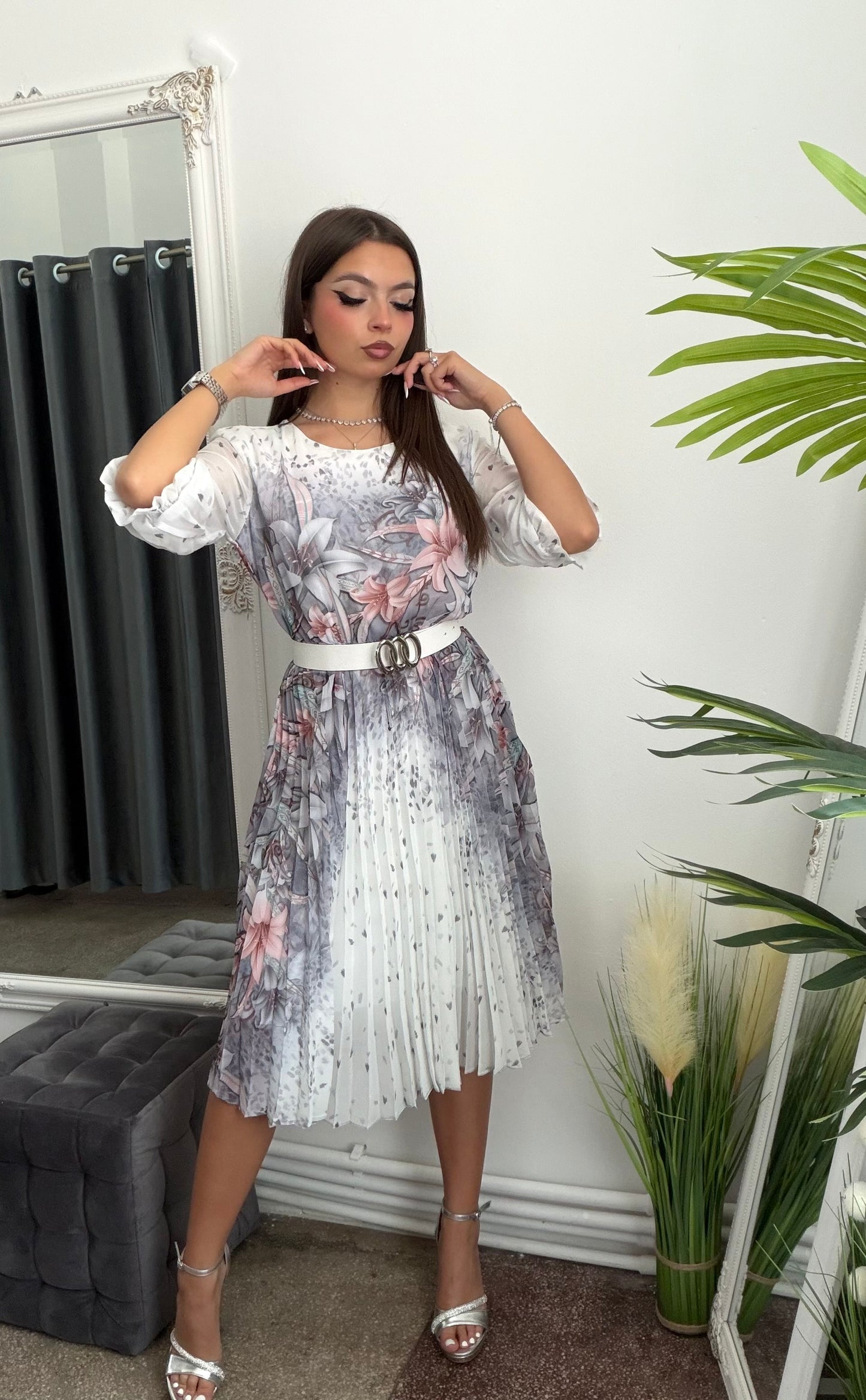 Rochie din voal plisată ELENA