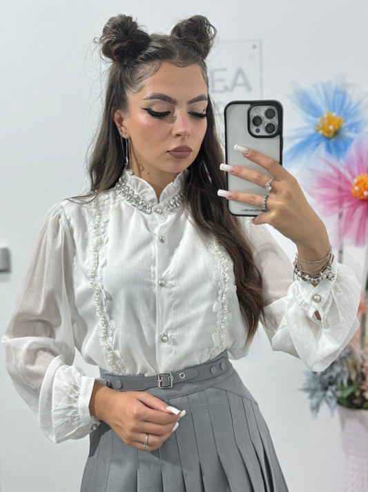 Cămașă cu volanase și cristale Bella