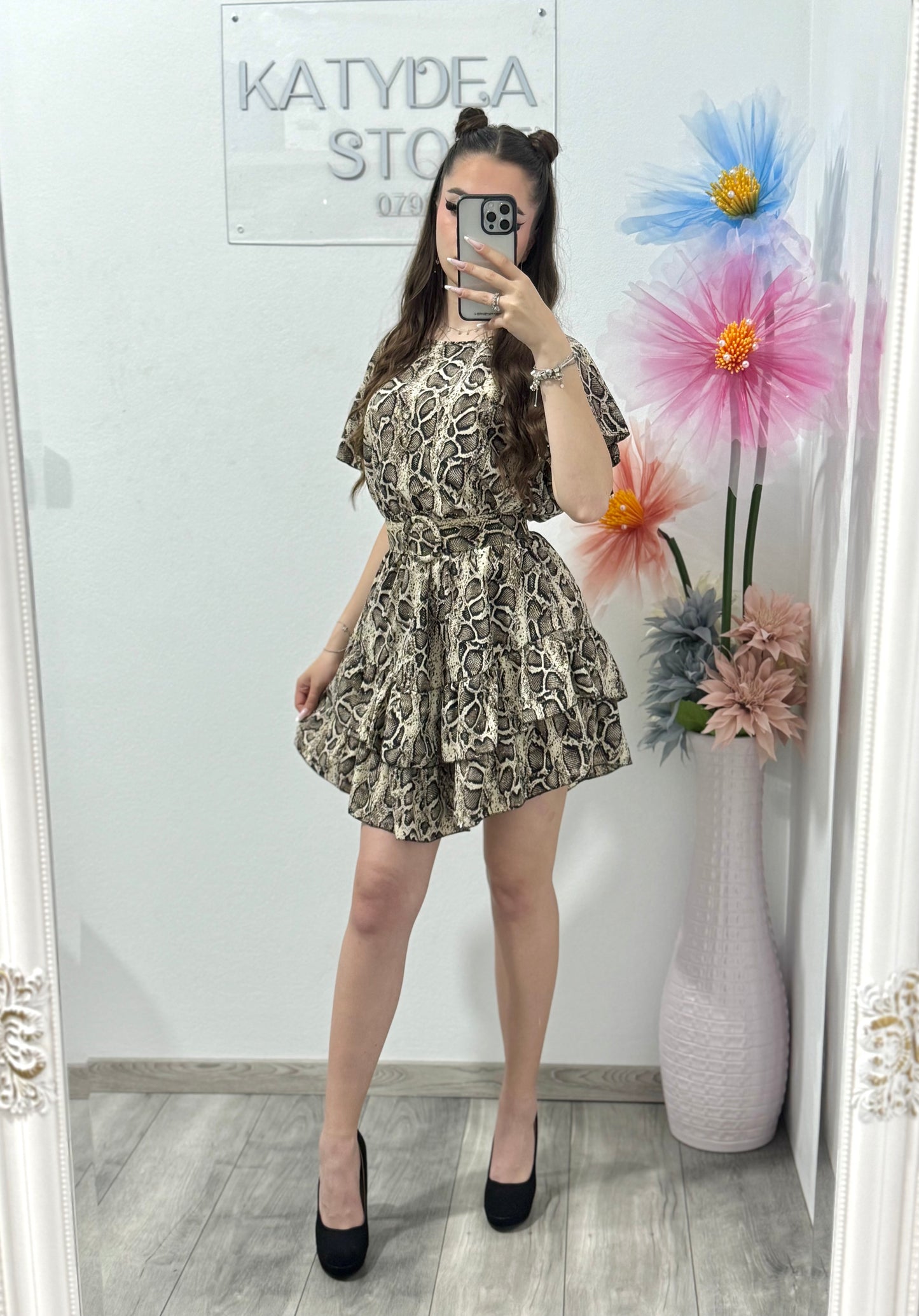 Rochie casual cu snake print Karina