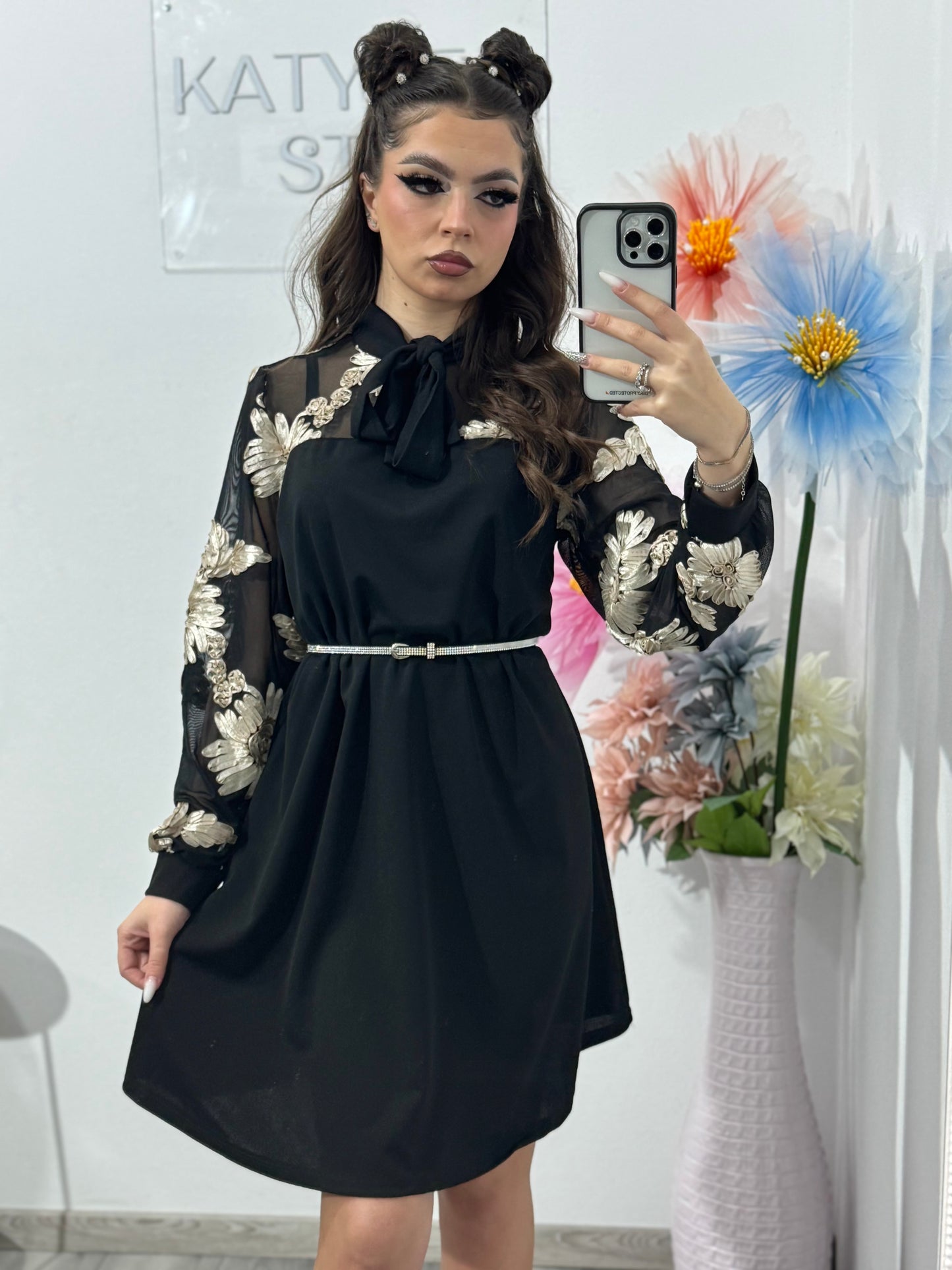 Rochie tip A cu dantelă SARA