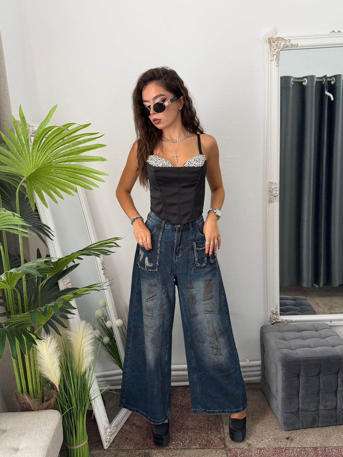 Top tip corset cu cristale luxury