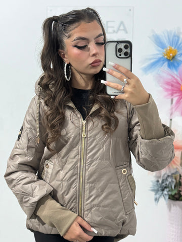 Geacă din fâș beige Elenor