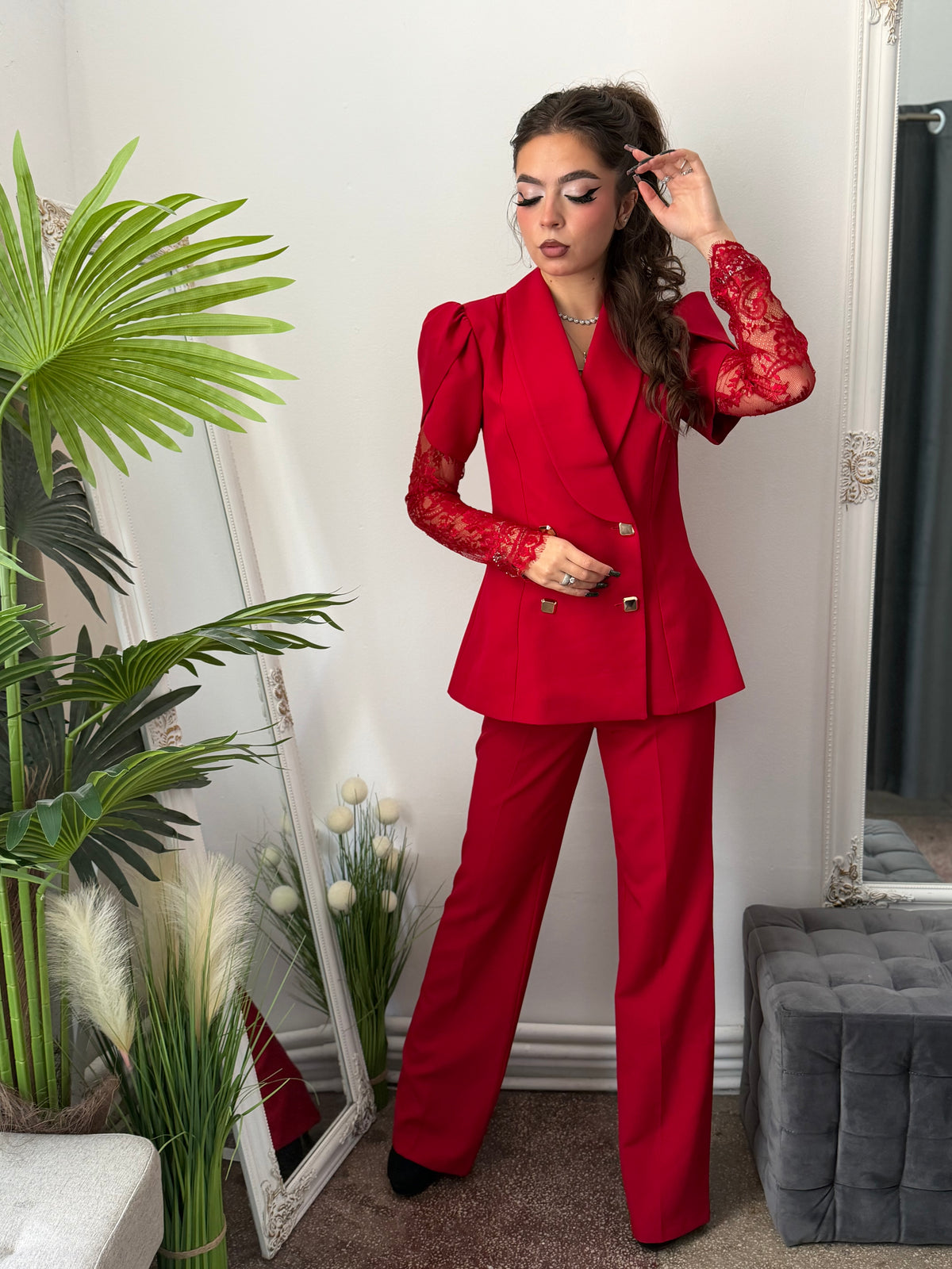 Compleu elegant roșu ANELIS