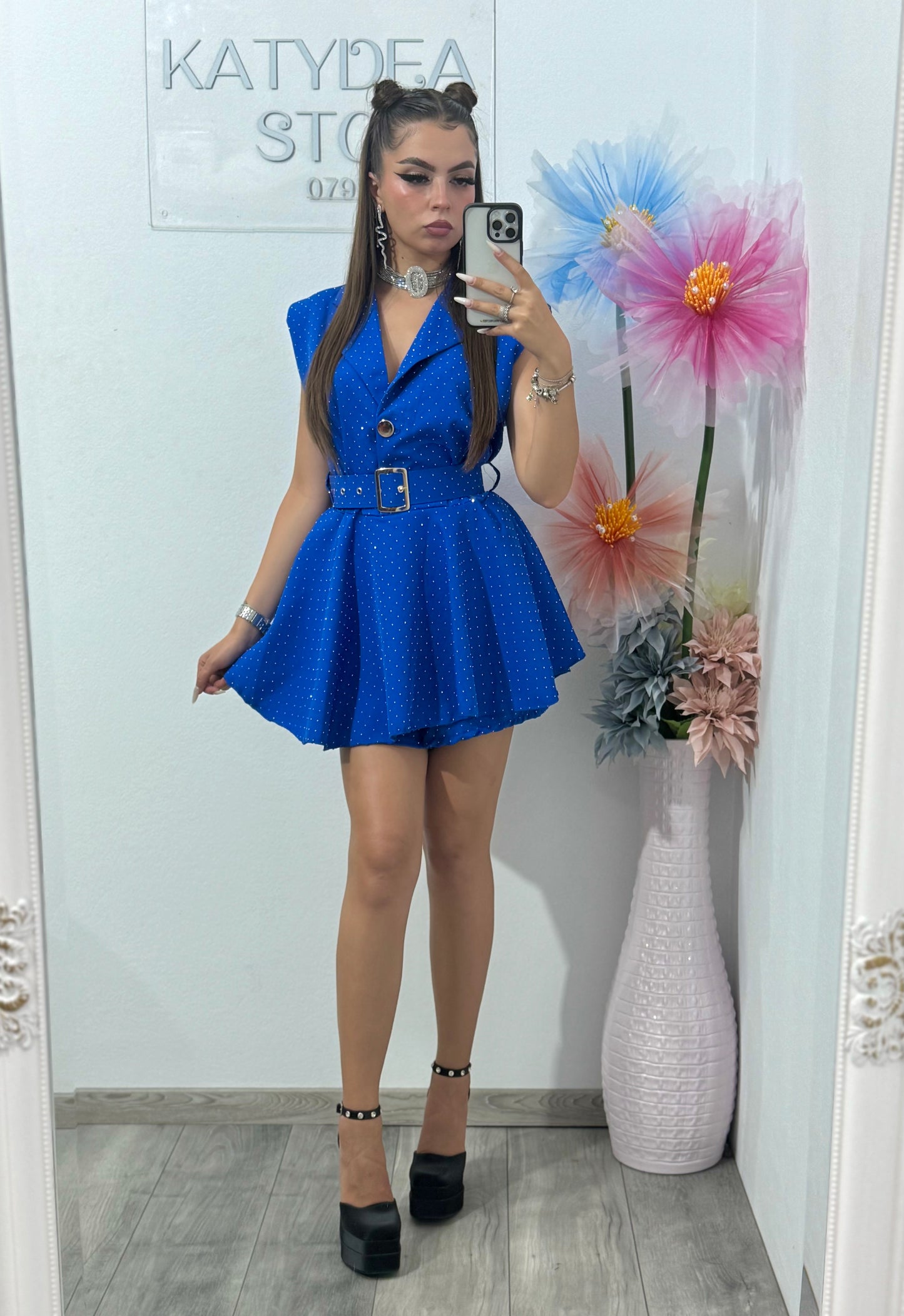 Salopetă cu cristale ștanțate Elissa