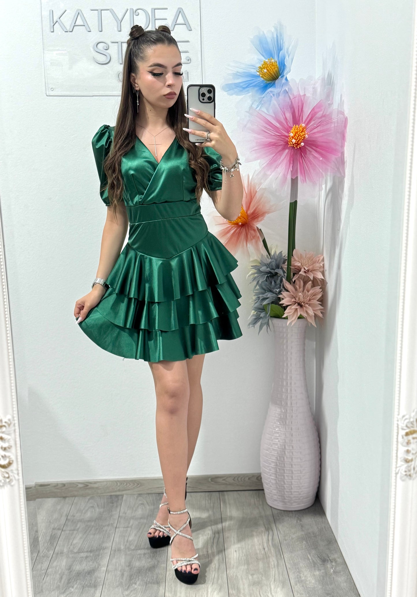 Rochie elegantă verde Sofia