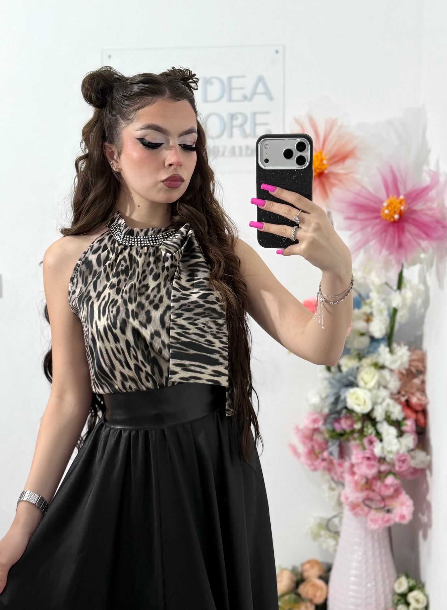 Rochie din satin animalprint ELSA