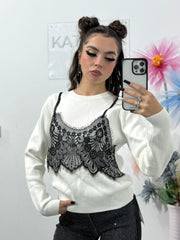 Pulover cu dantelă Veronica