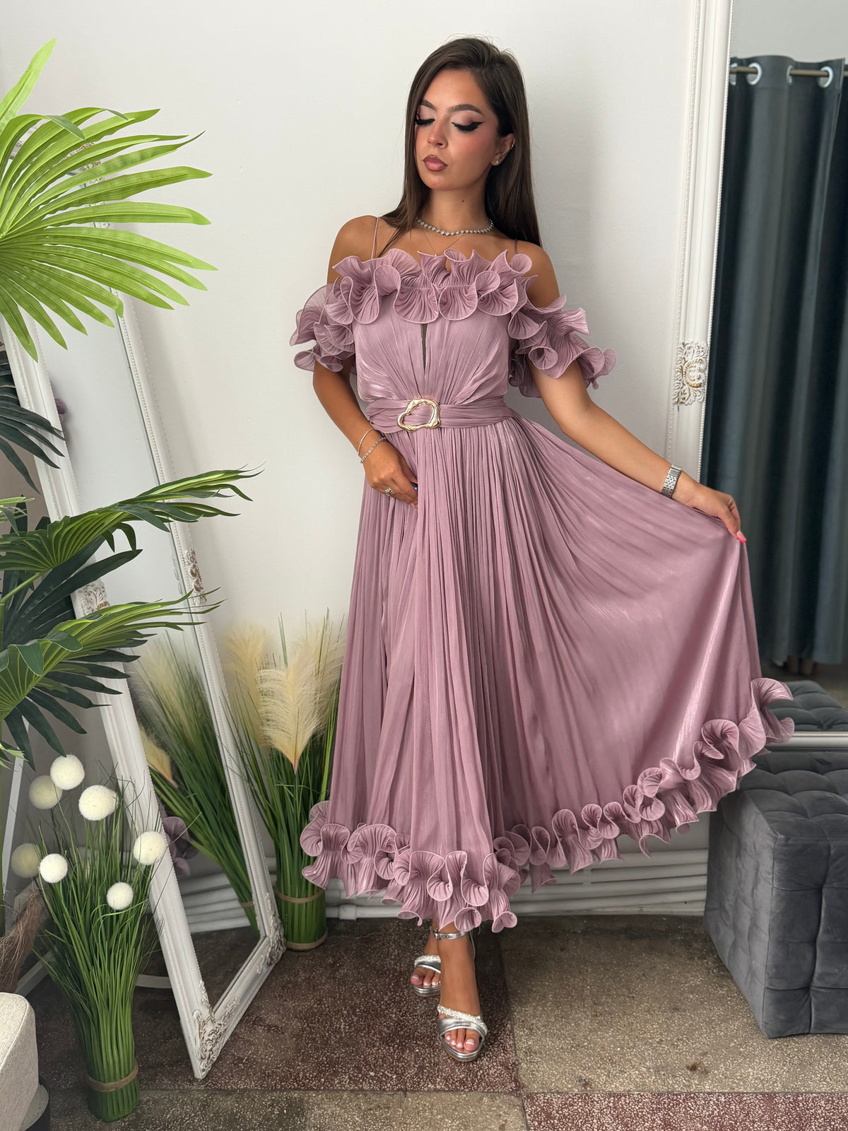 Rochie eleganta lila prafuit Paulinne