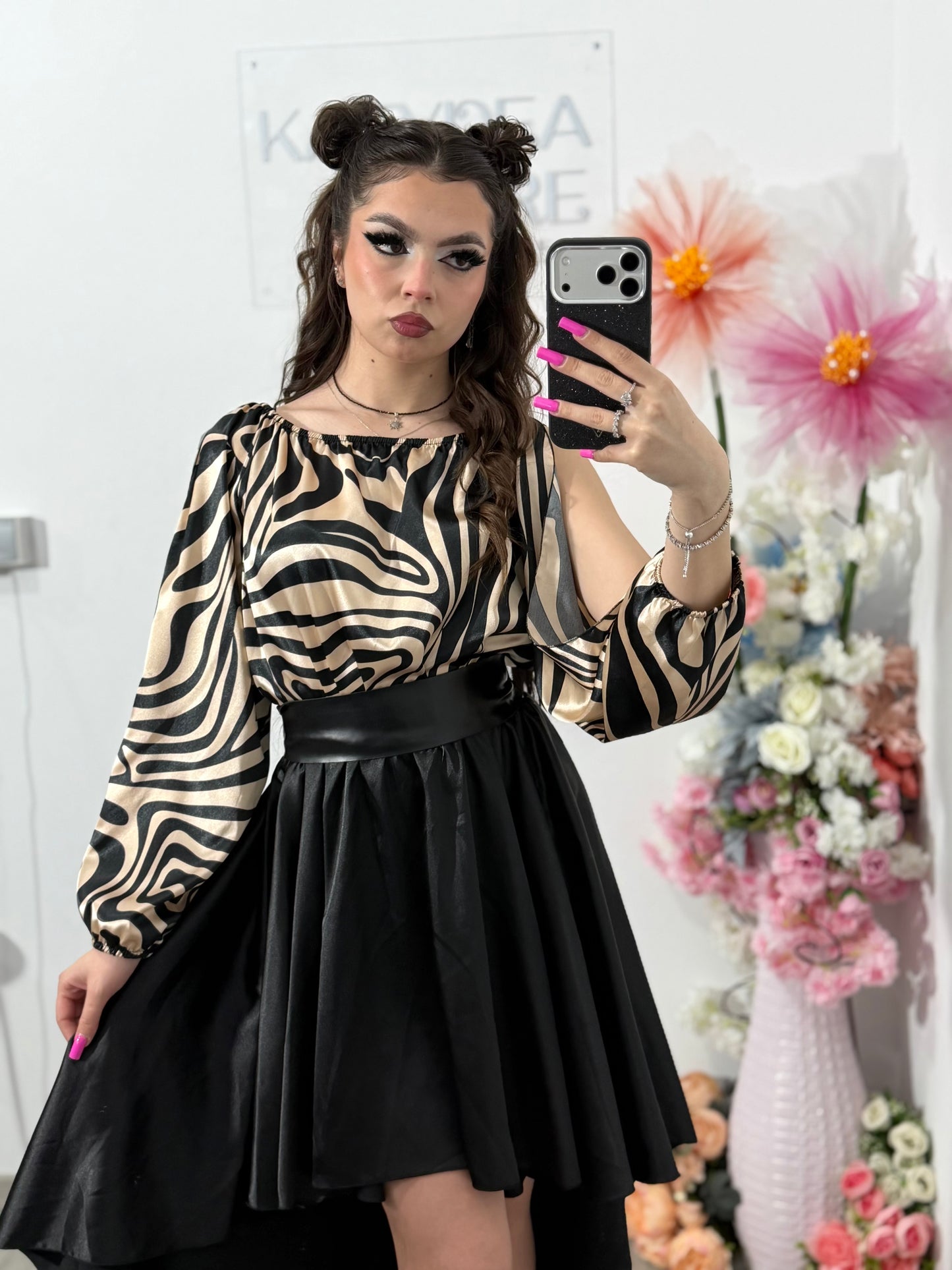 Rochie din satin tip rândunică ELLA
