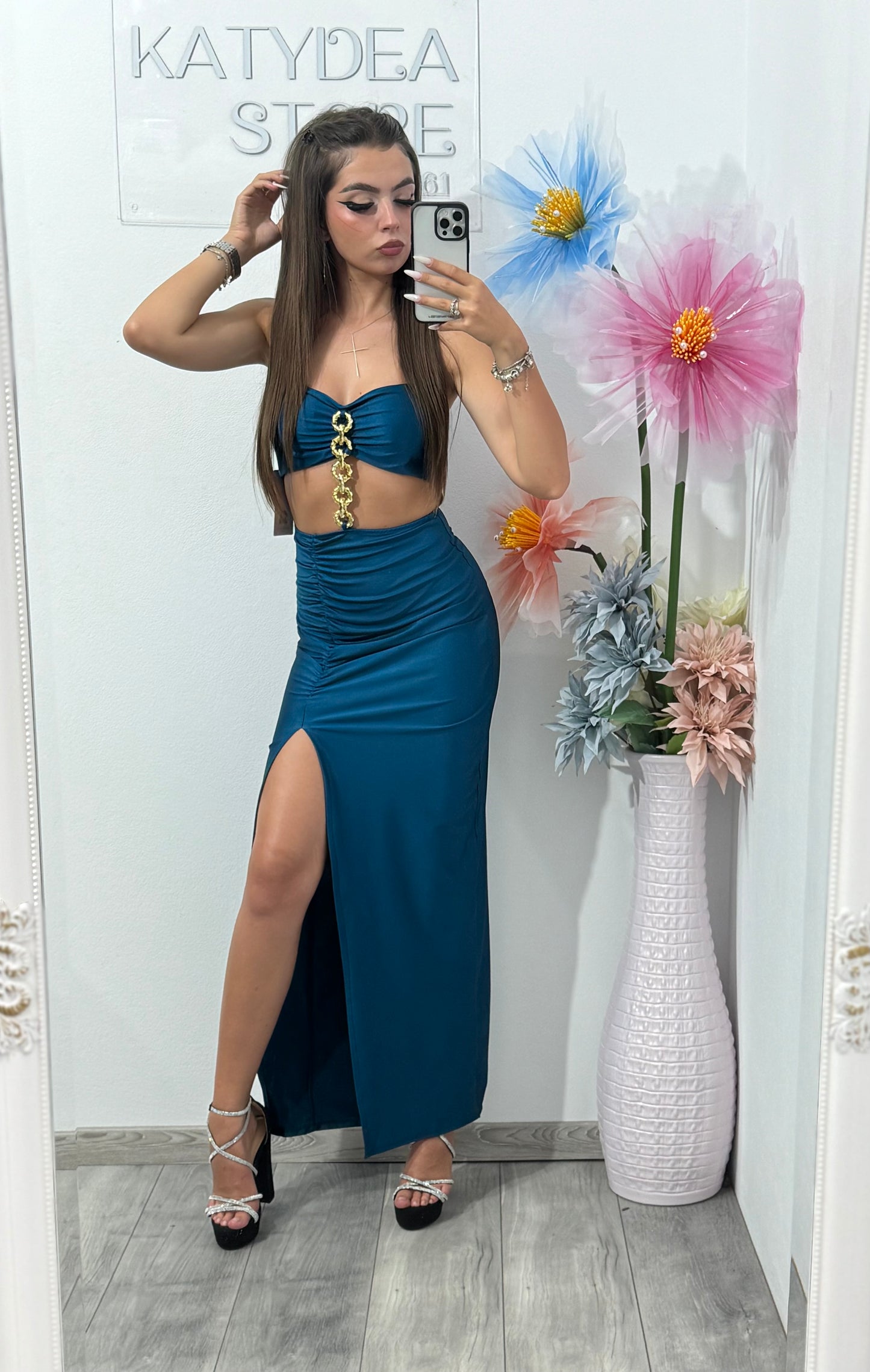 Rochie Selena turcoaz