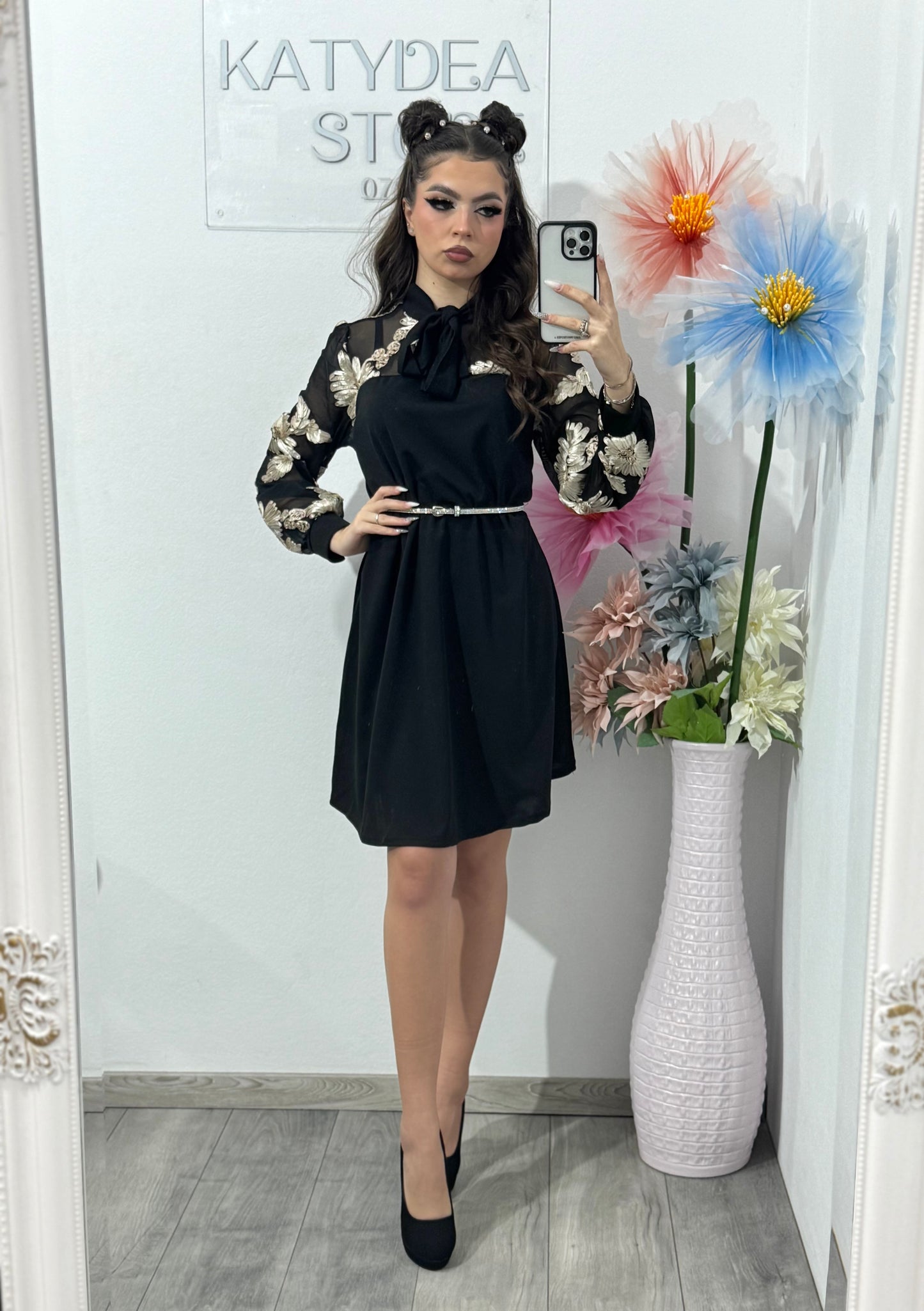 Rochie tip A cu dantelă SARA