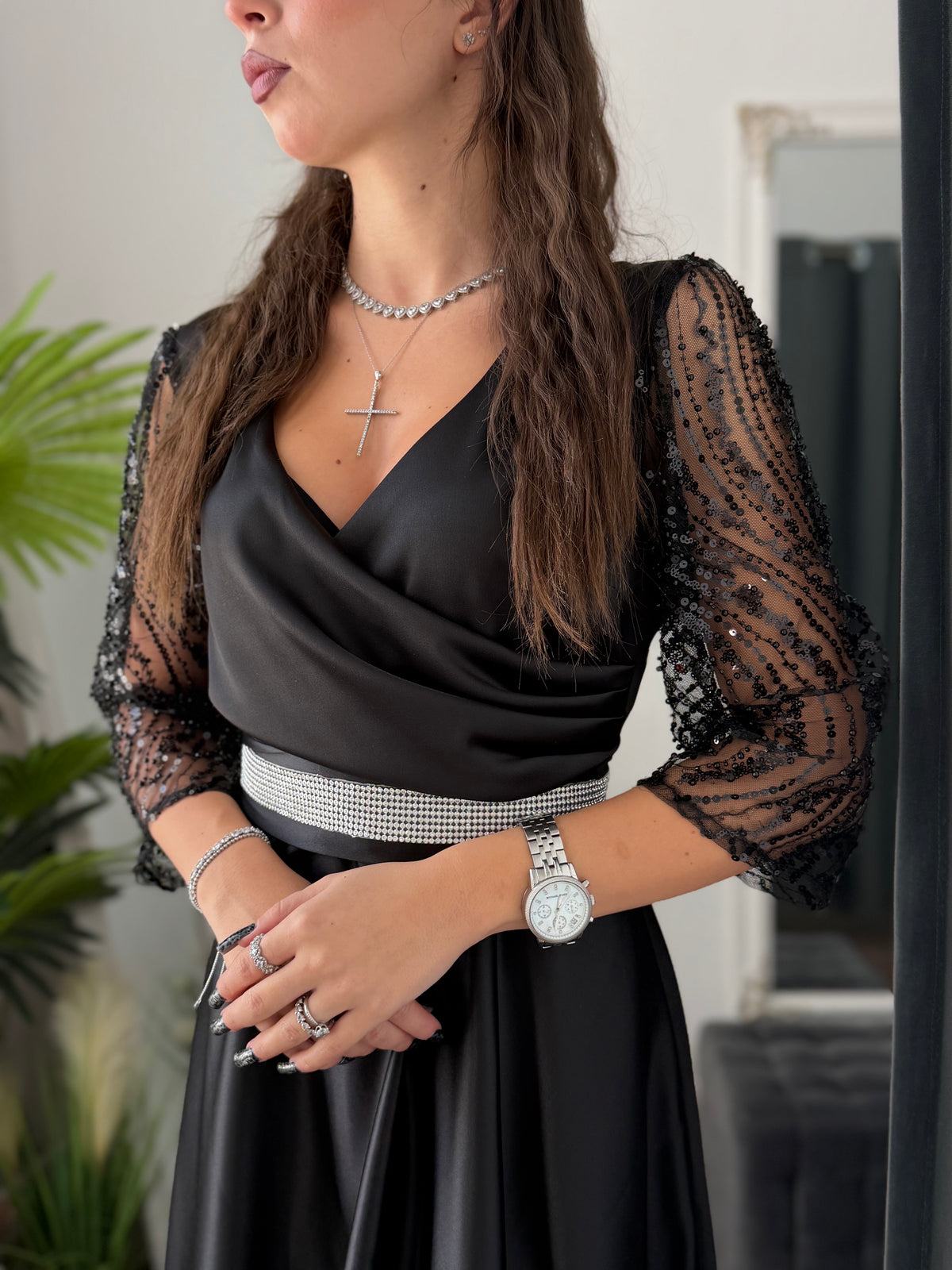 Rochie lungă neagra ADRIA