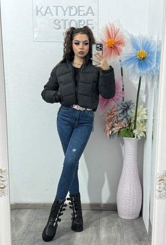 Geacă cu cristale negre ștanțate SORINA