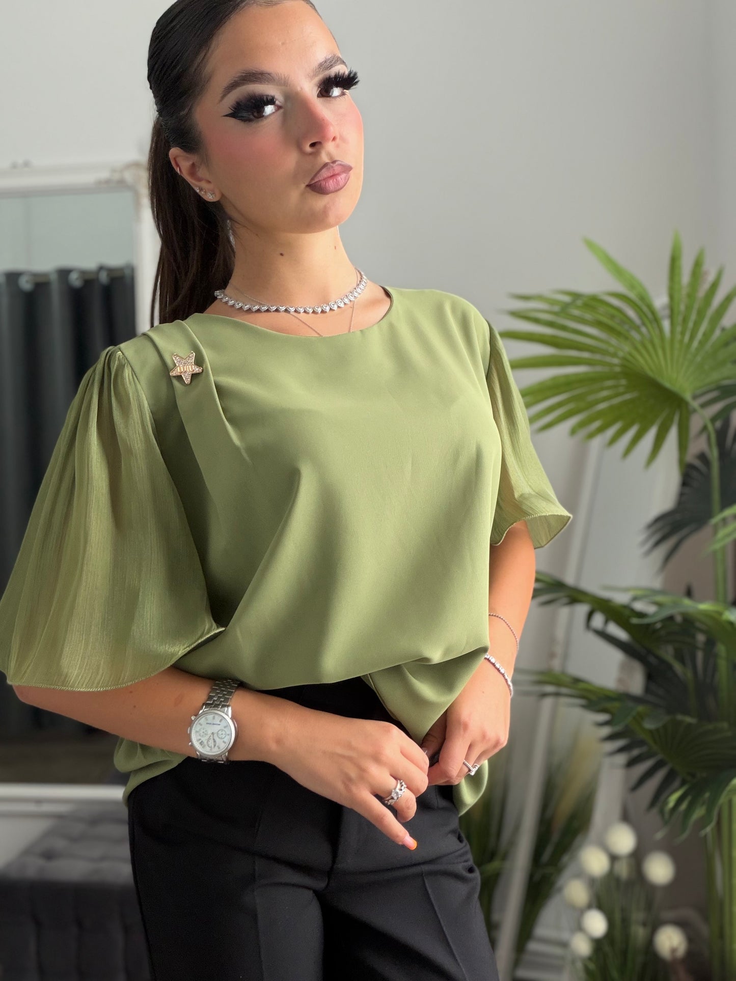 Cămașă elegantă vernil ANTONIA