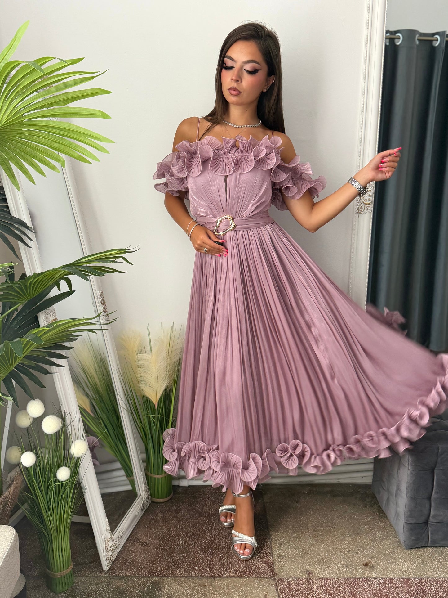 Rochie eleganta lila prafuit Paulinne