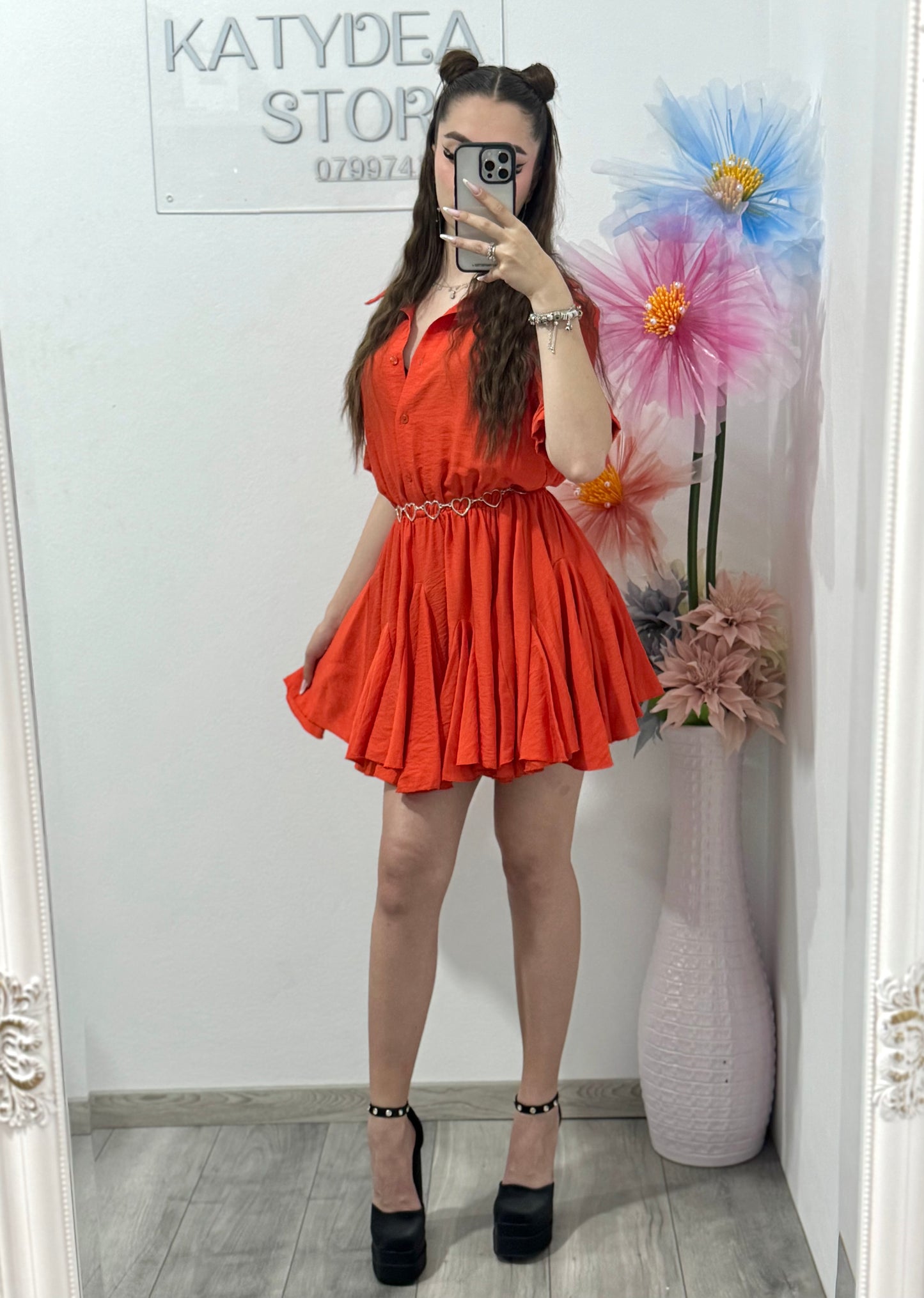 Rochie Monica portocalie
