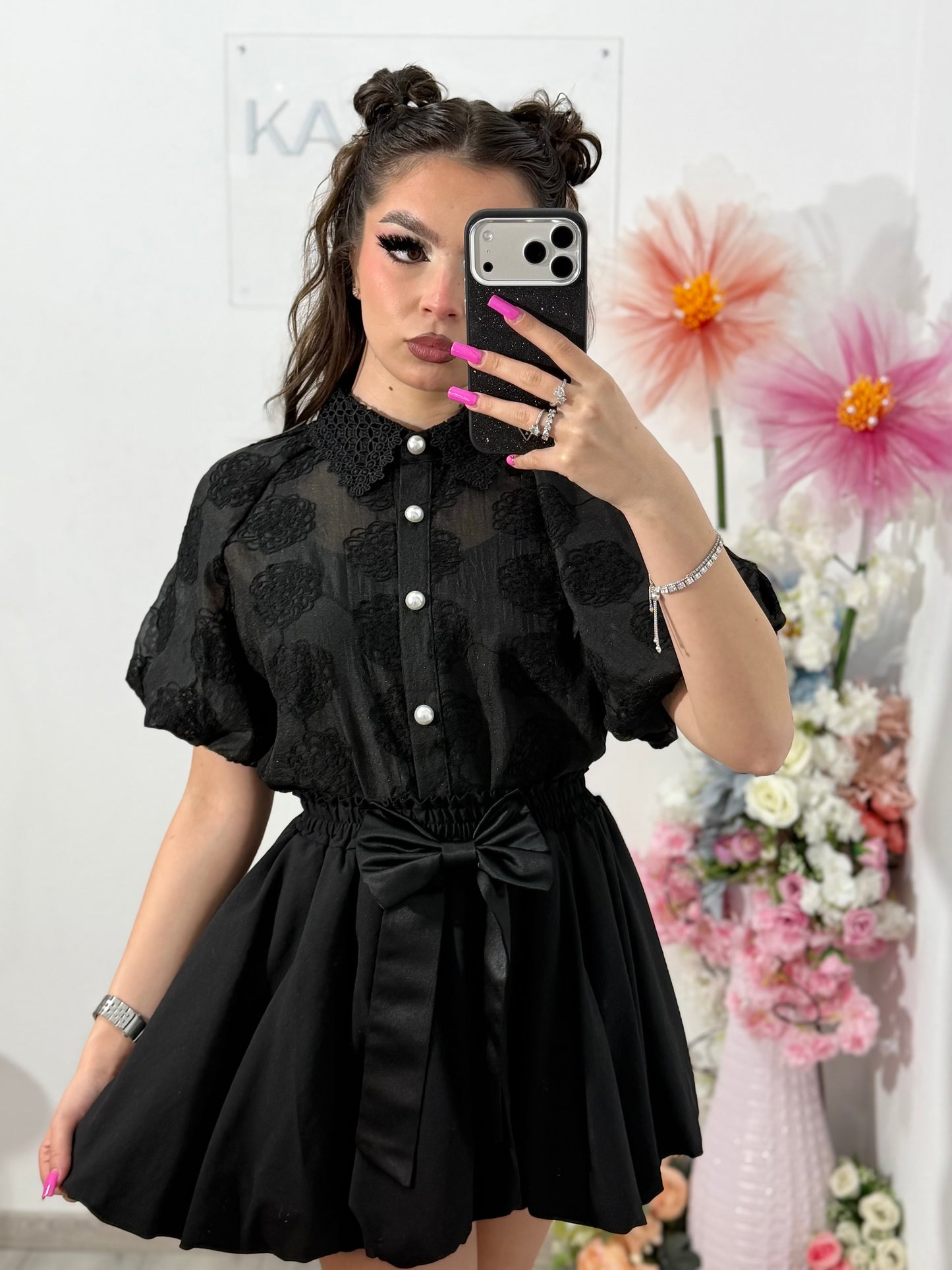 Cămașă elegantă ANAIS neagră
