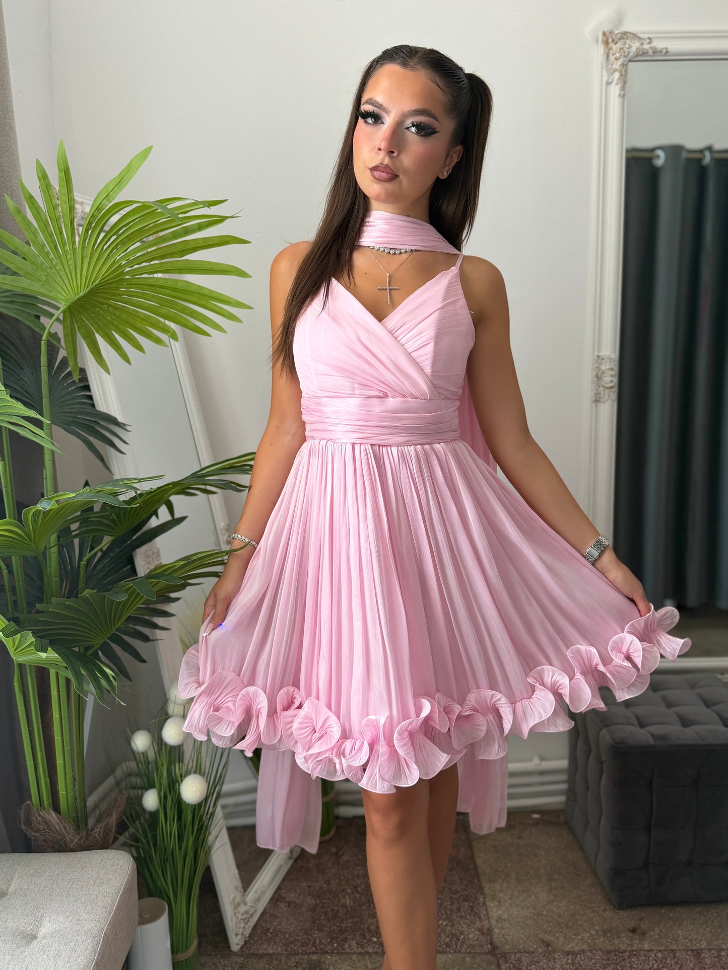 Rochie eleganta roz Sofia