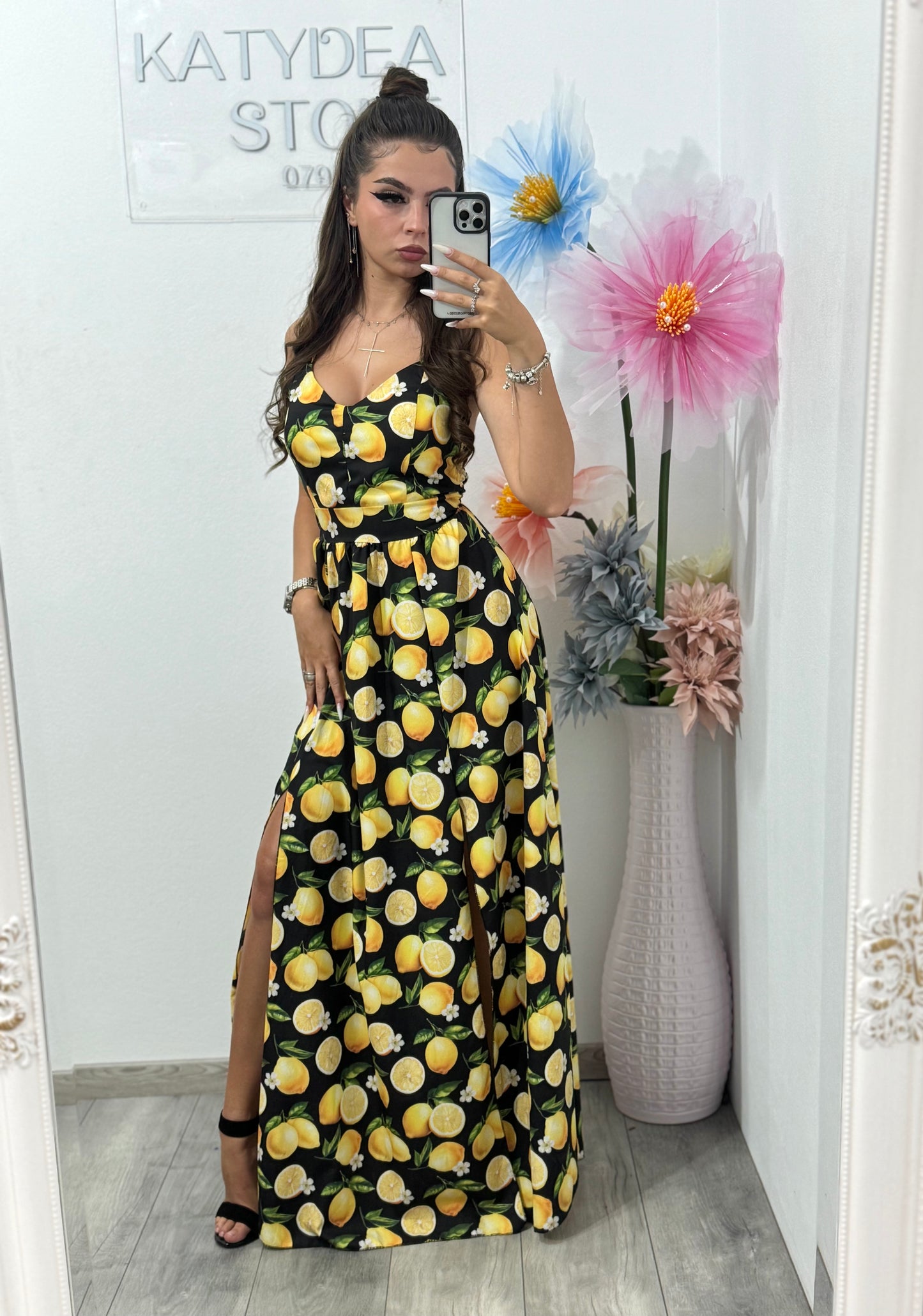 Rochie lungă cu imprimeu Corina