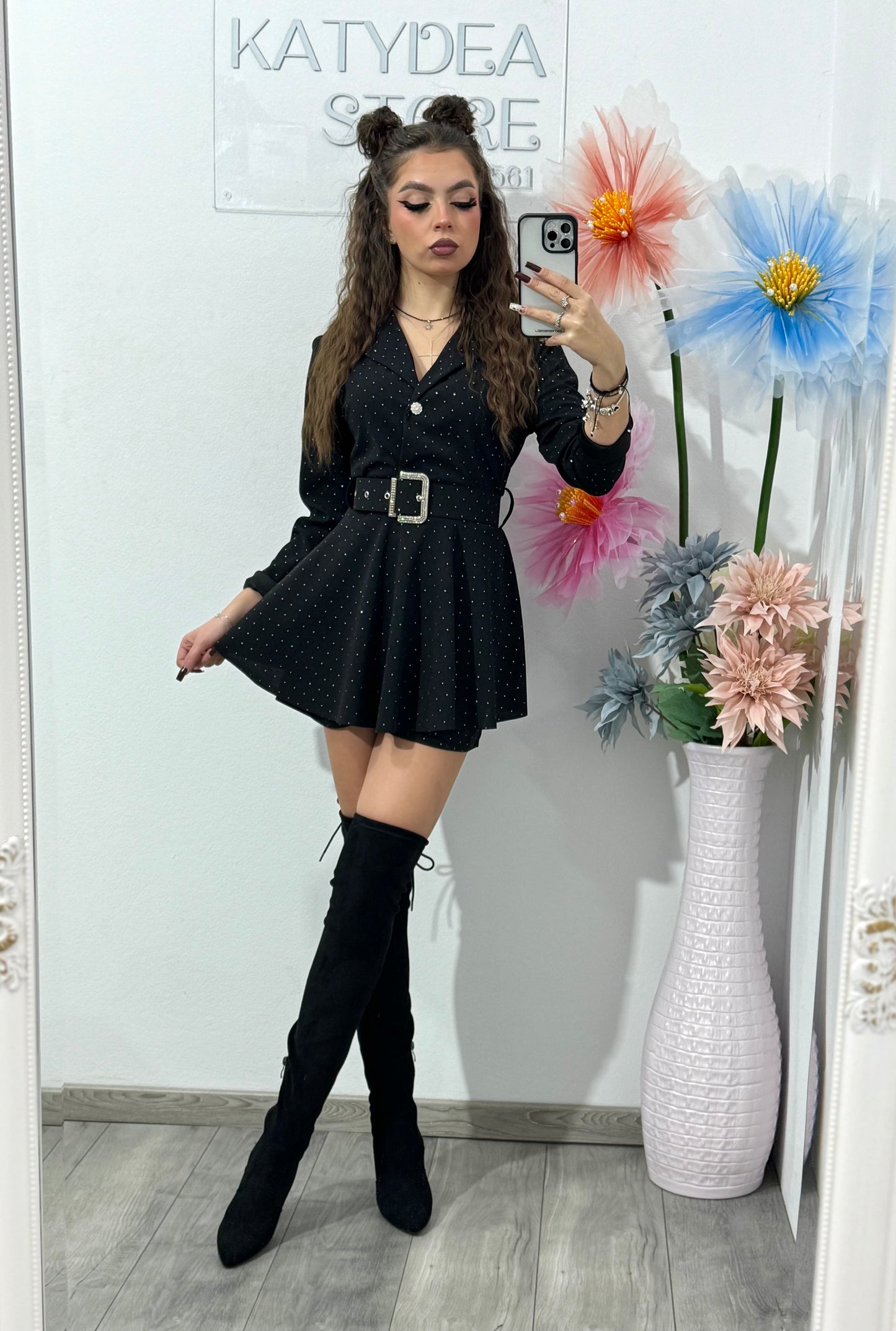 Salopetă cu cristale și curea LAURA