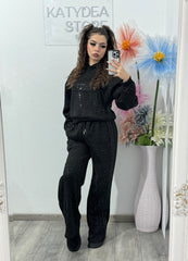 Compleu cu particule de sclipici negru GALAXY