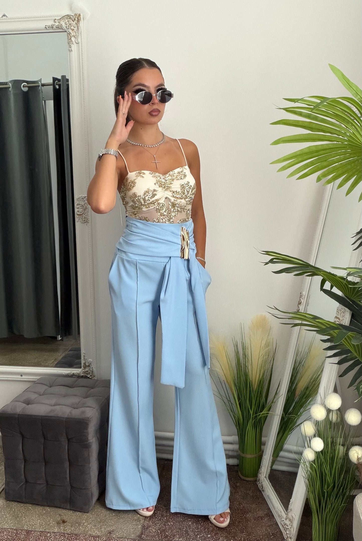 Pantaloni palazzo blue LARA