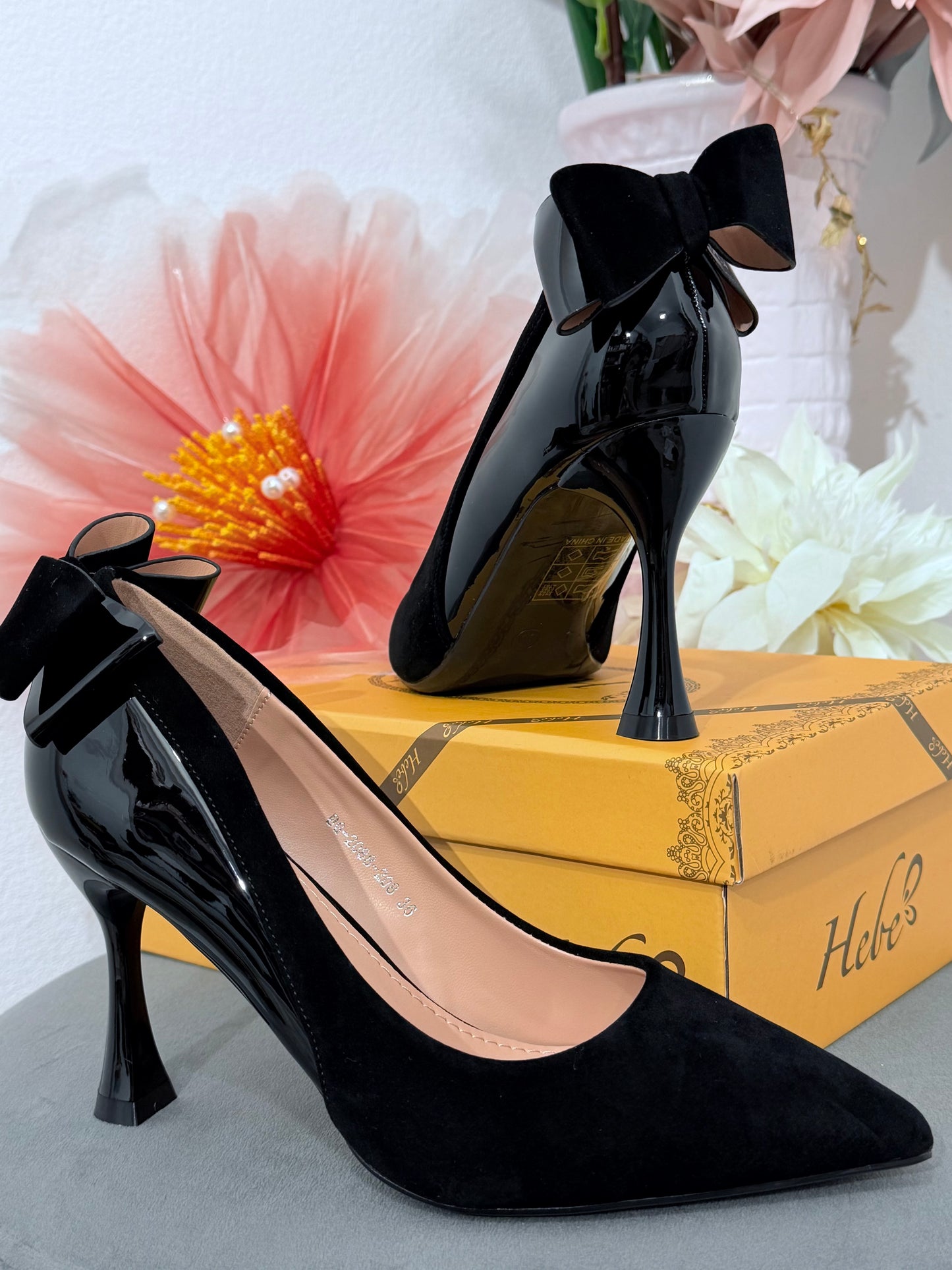 Pantofi stiletto negri ALICE