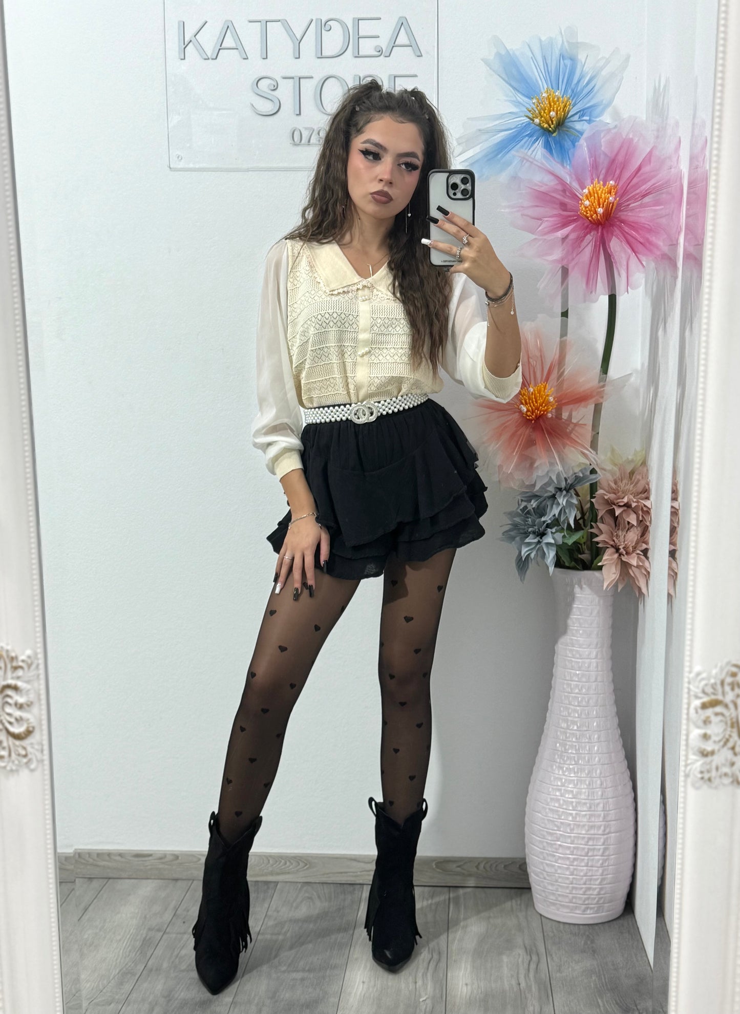 Bluză cu perlute Selena