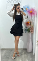 Sarafan cu pliseu negru Alina