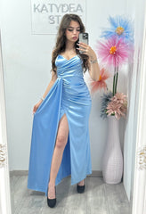 Rochie elegantă albastru deschis Monique