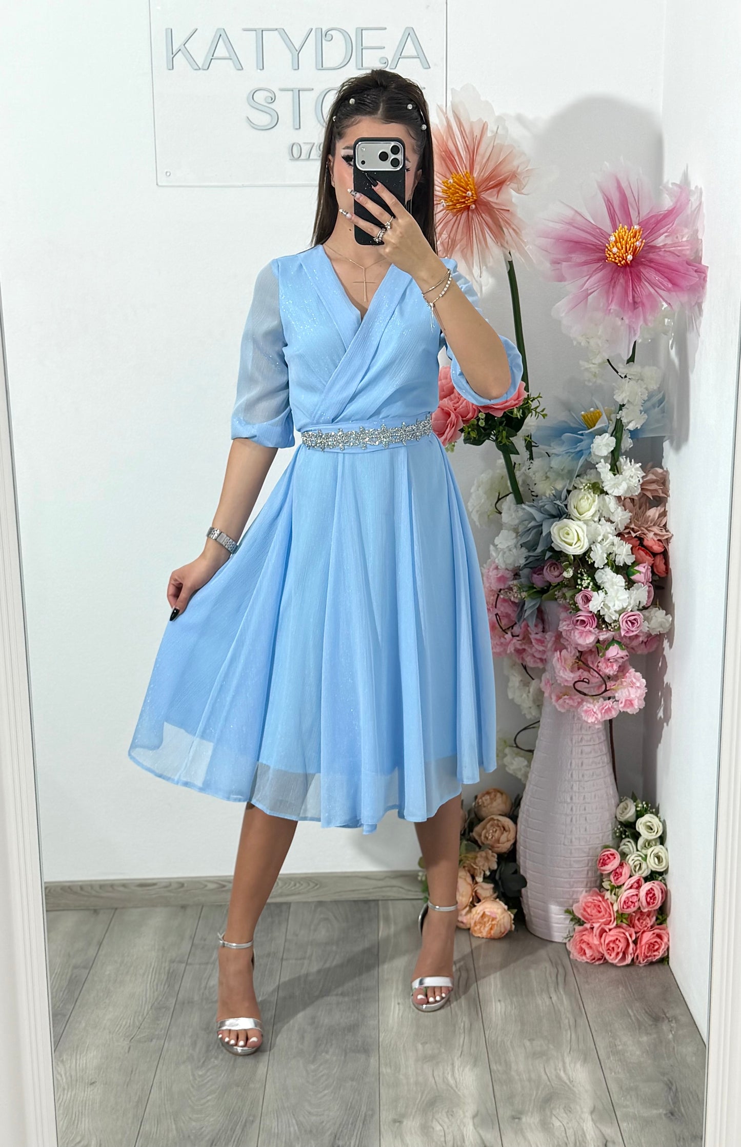 Rochie baby-blue  eleganta Sofia