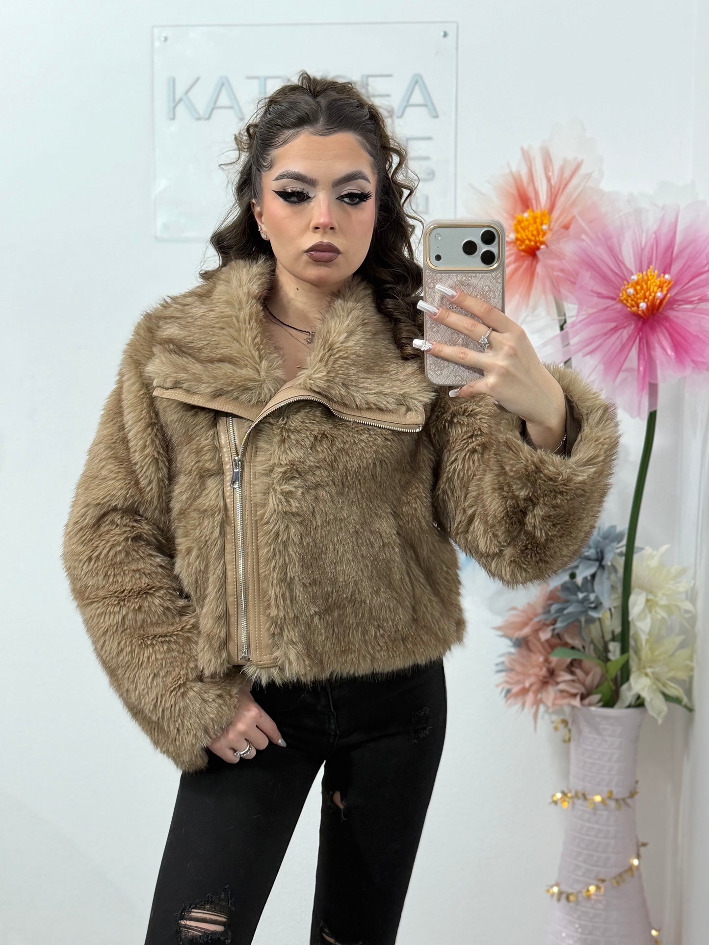 Blană scurtă maro SELENA