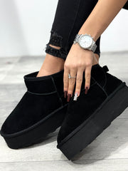 UGG din piele naturală negri ELSA