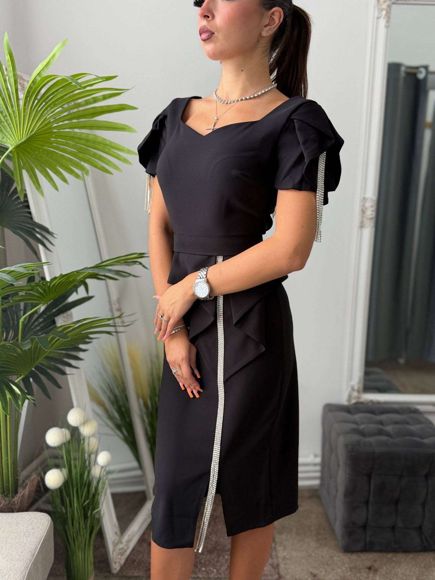 Rochie elegantă neagra MARRISA