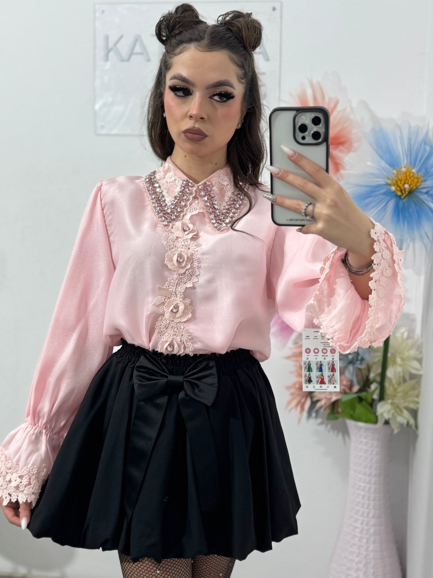 Cămașă deosebită cu guler accesorizat MAYA