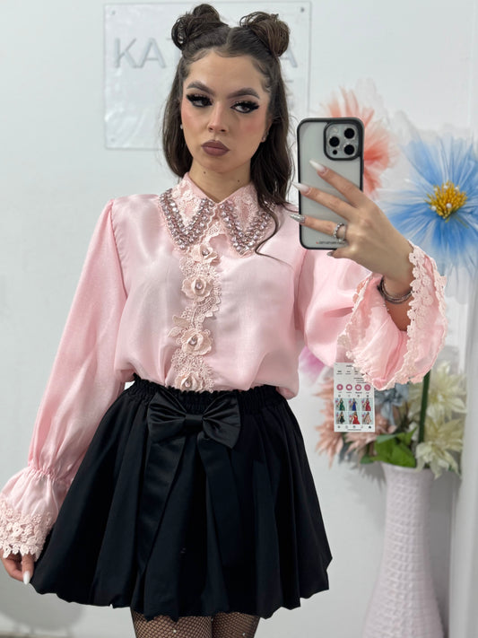 Cămașă deosebită cu guler accesorizat MAYA