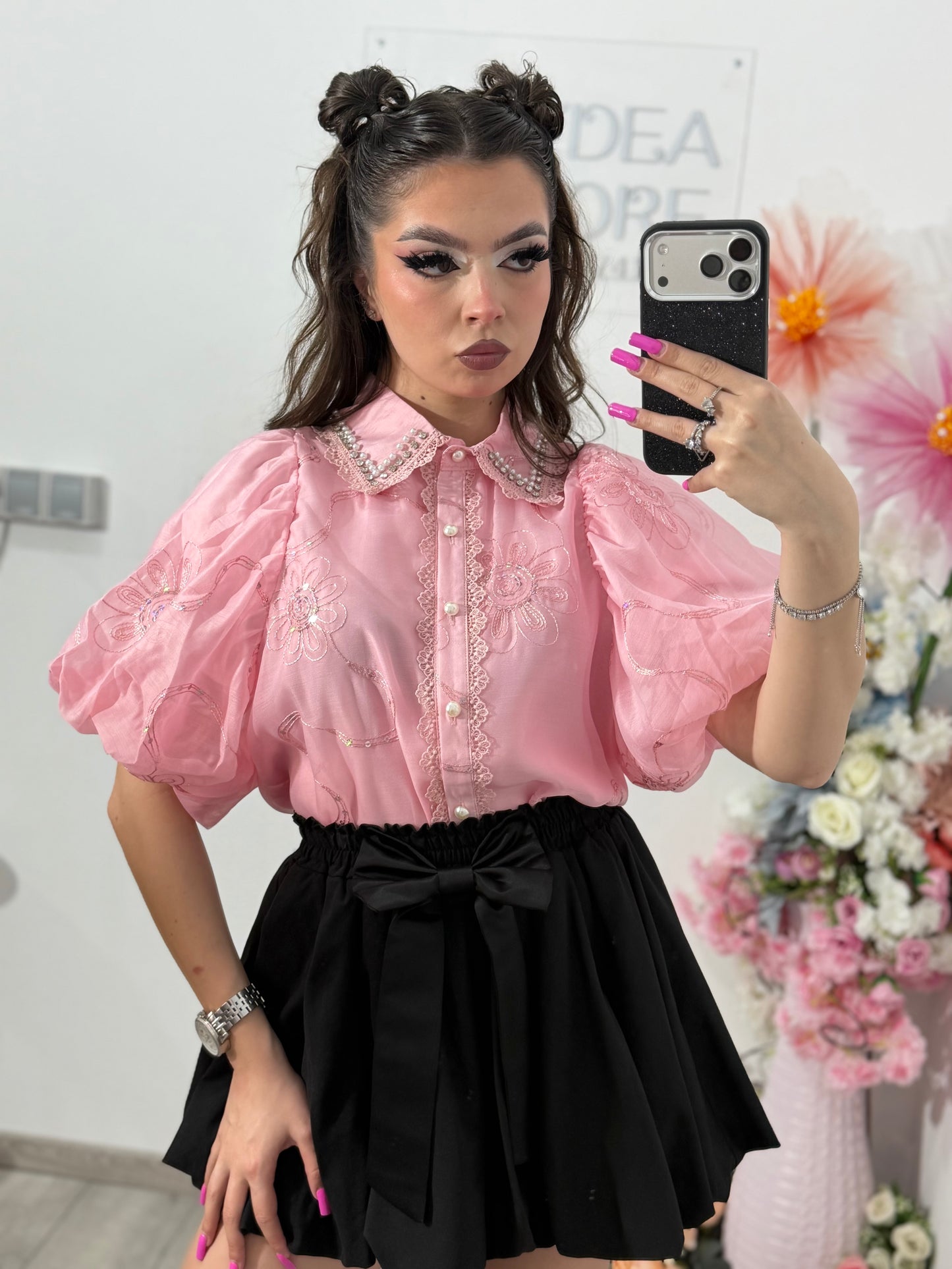 Cămașă elegantă RAMONA roz