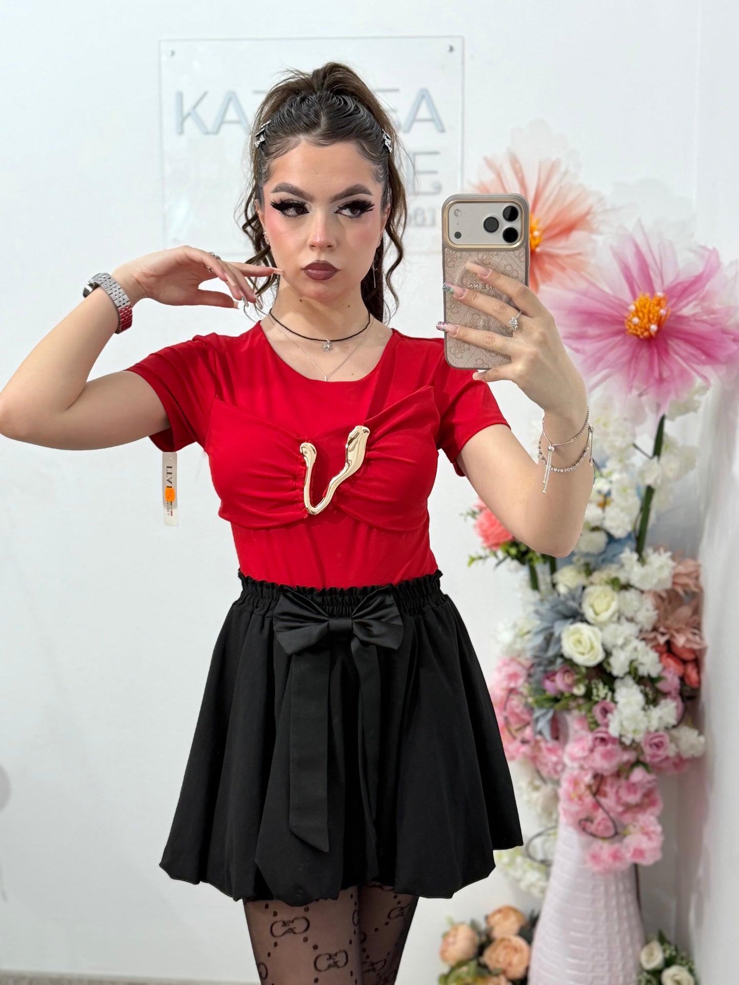 Body elegant cu accesoriu auriu DELIA