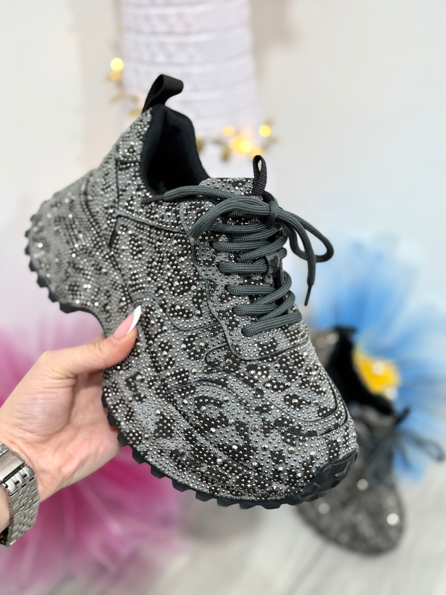 Adidași gri cu cristale KRISS