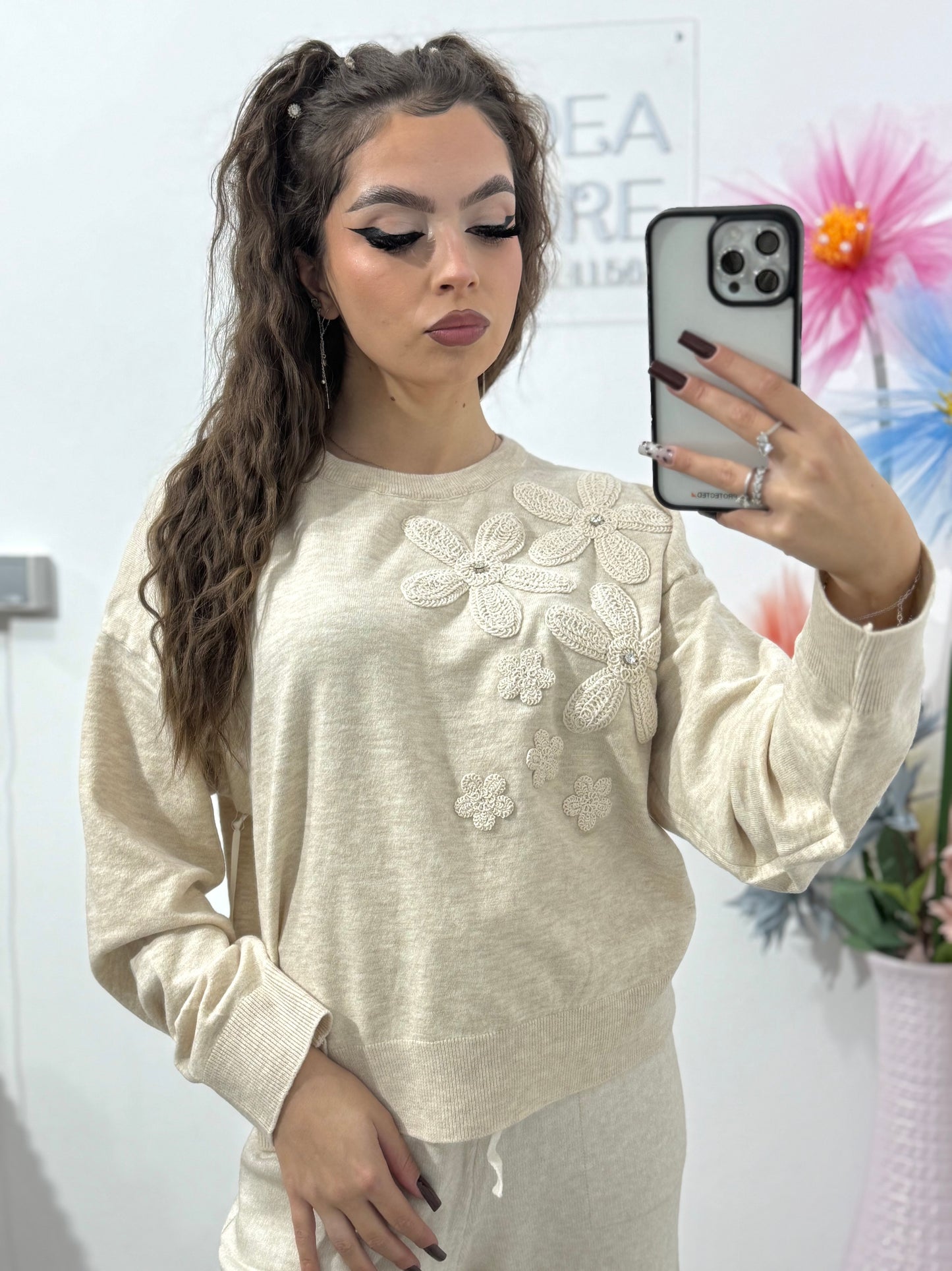 Compleu din tricot crem Annais