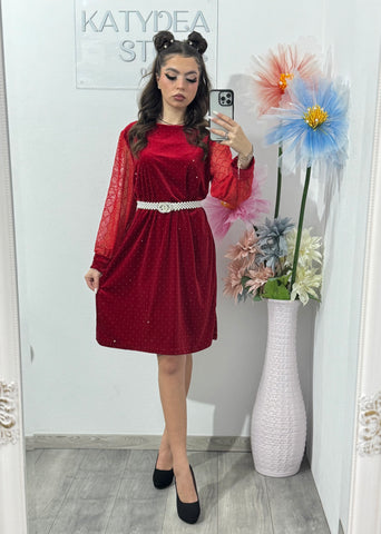 Rochie din catifea tip A SOFIA