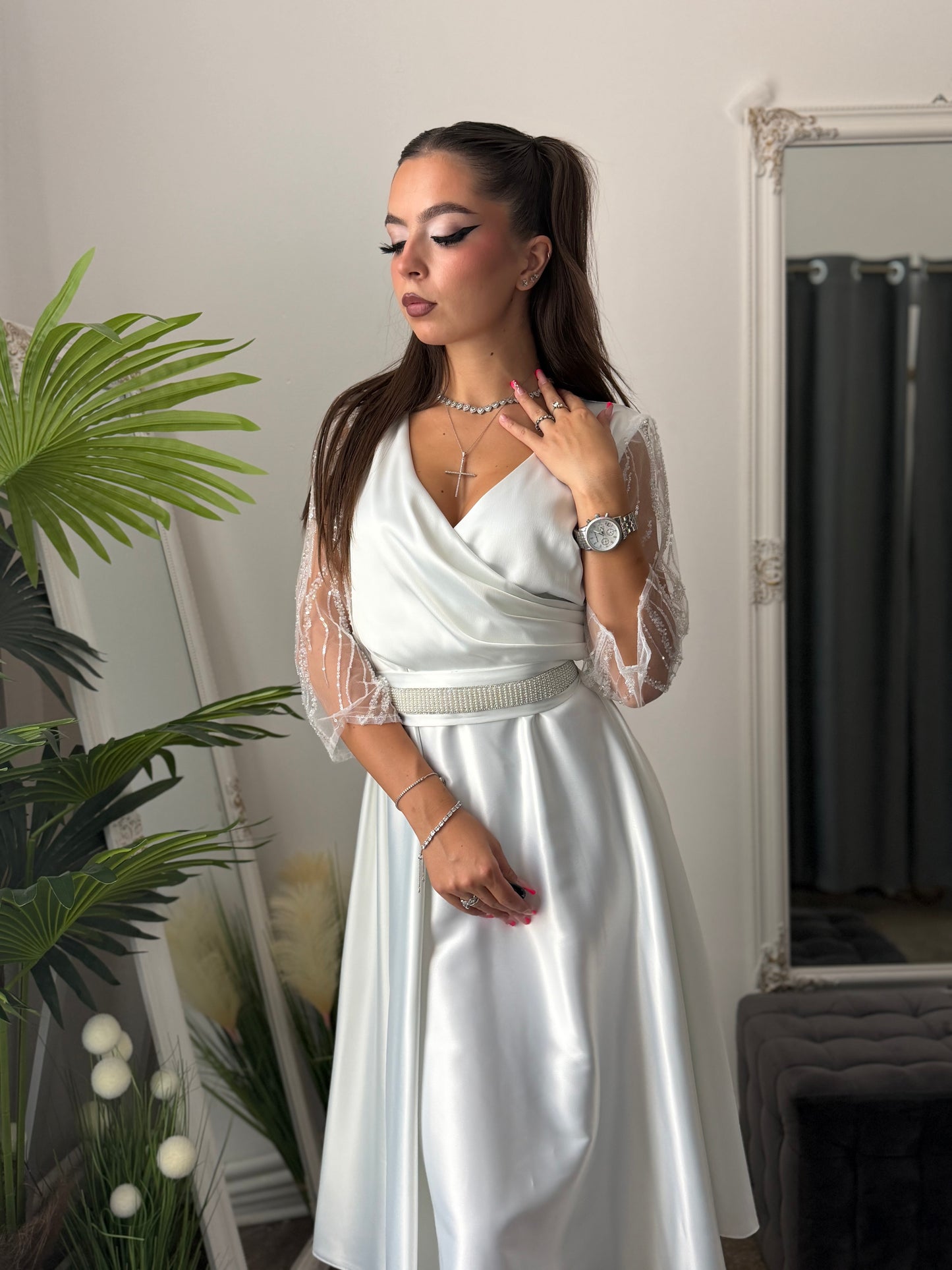 Rochie elegantă alba ADRIA