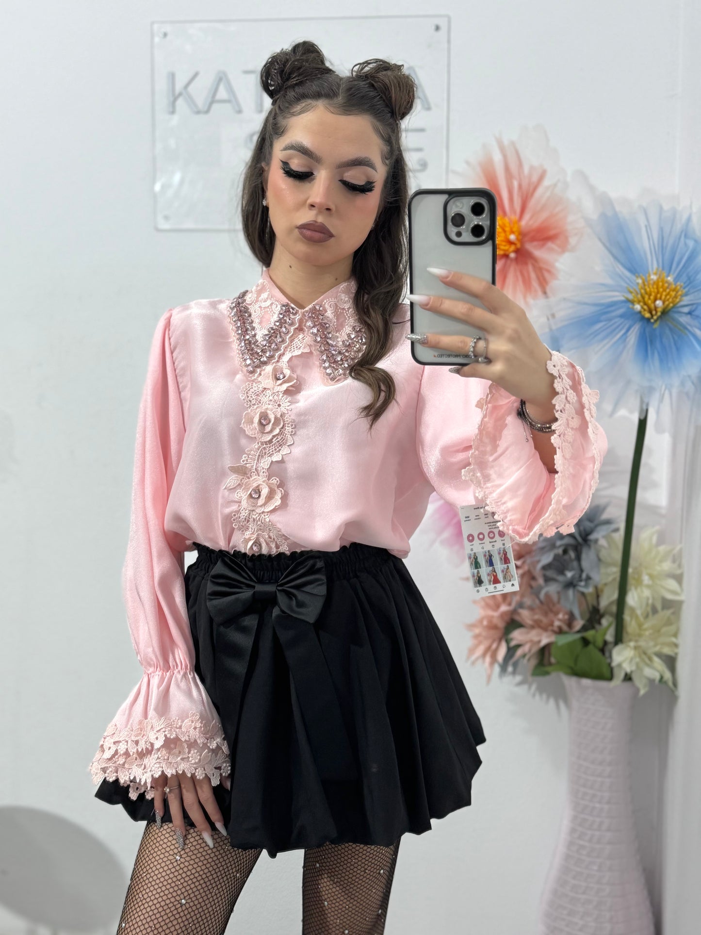 Cămașă deosebită cu guler accesorizat MAYA