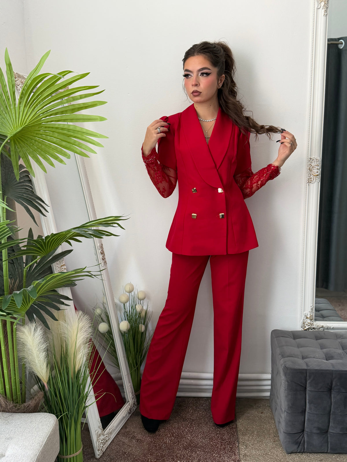 Compleu elegant roșu ANELIS
