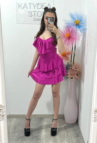 Rochie cu volanase și cristale ștanțate Corina