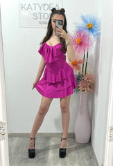 Rochie cu volanase și cristale ștanțate Corina