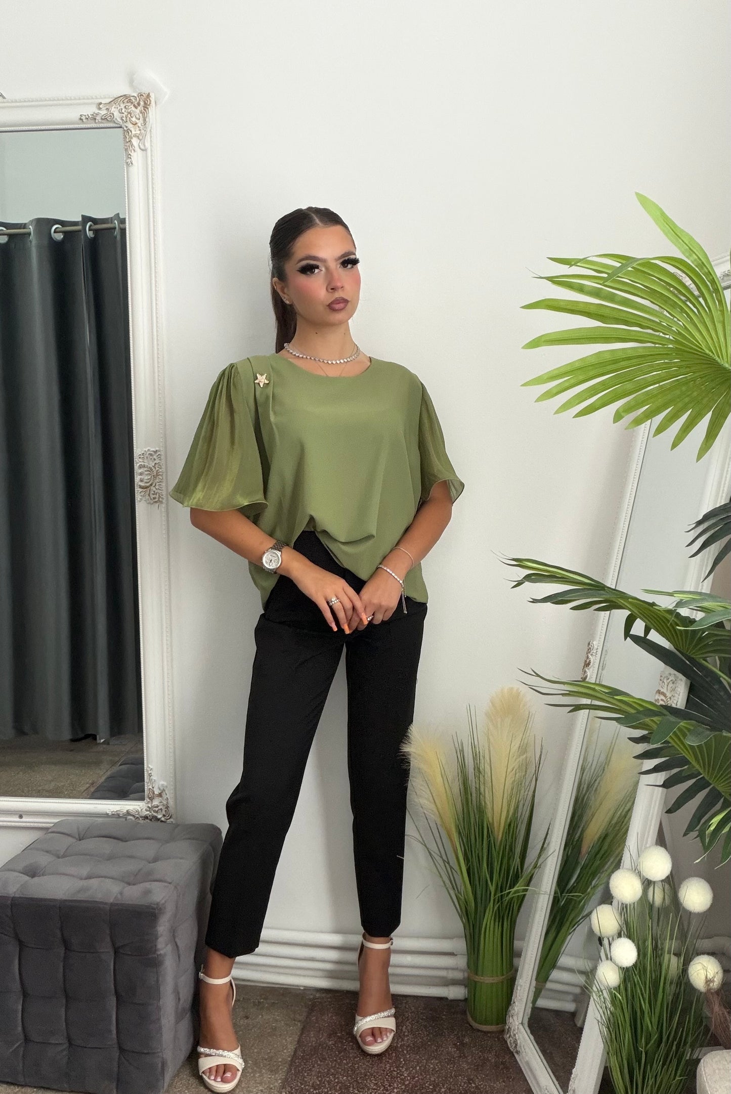 Cămașă elegantă vernil ANTONIA